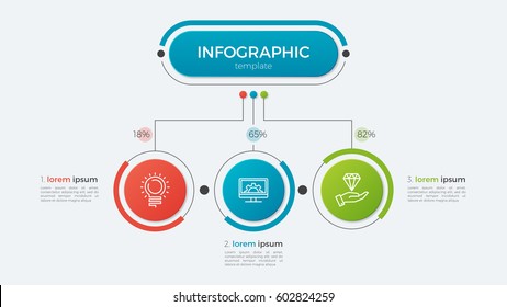 Presentation business infographic template and 3 options  Vector illustration 