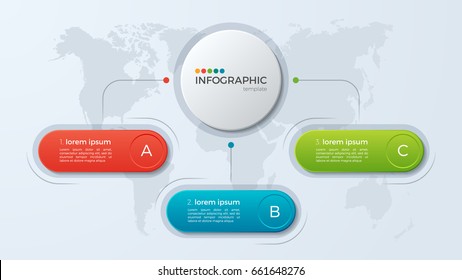 Presentation business infographic template with 3 options. Vector illustration.