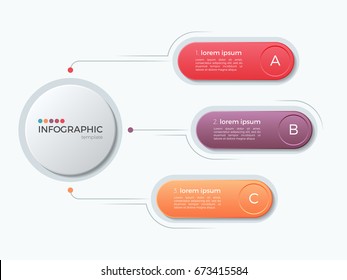 Presentation business infographic template with 3 options. Vector illustration.