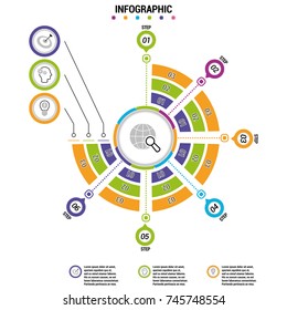 Presentation business infographic template with 3 options. Vector illustration.