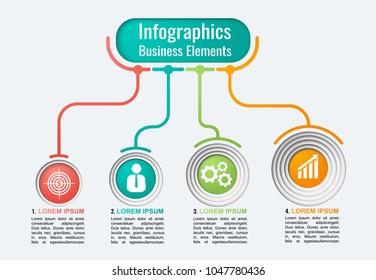 Presentation business infographic template with 4 options. Vector illustration.