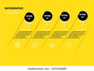 Presentation business infographic template with 4 options. Vector illustration. Can be used for workflow layout, diagram, business step options, banner, web design.and business icon.
EPS.10
