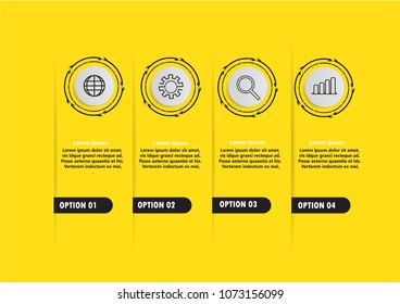 Presentation business infographic template with 4 options. Vector illustration. Can be used for workflow layout, diagram, business step options, banner, web design.and business icon.
EPS.10