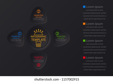 Presentation business infographic template with 4 options.  Easy to use for advertising branding and marketing. Vector illustration.