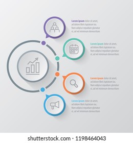 Presentation business infographic template with 4 options. Vector illustration