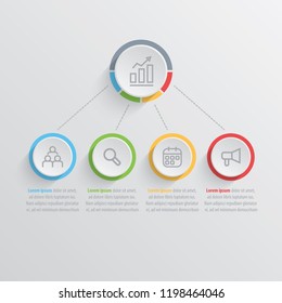 Presentation business infographic template with 4 options. Vector illustration