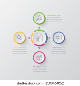 Presentation business infographic template with 4 options. Vector illustration