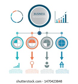 Presentation business infographic template with 4 options. Vector illustration