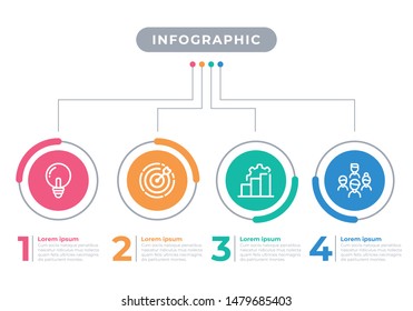 Presentation business infographic template with 4 options. Vector illustration.