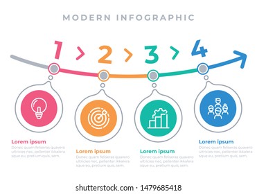 Presentation business infographic template with 4 options. Vector illustration.