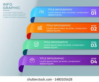 Presentation business infographic template with 4 options steps. Vector illustration.
