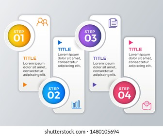 Presentation business infographic template with 4 options. Vector illustration.