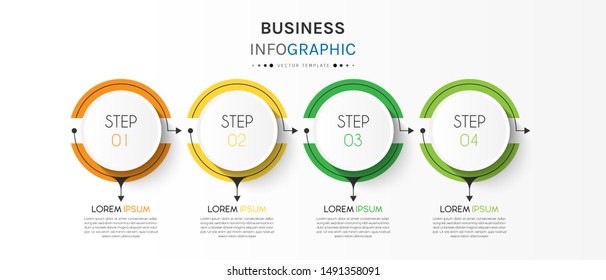 Presentation business infographic template with 4 options or steps. Can be used for workflow layout, diagram, business step options, banner, web design. Vector illustration.