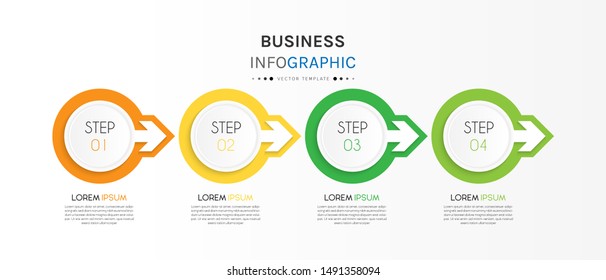 Presentation business infographic template with 4 options or steps. Can be used for workflow layout, diagram, business step options, banner, web design. Vector illustration.
