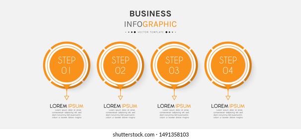 Presentation business infographic template with 4 options or steps. Can be used for workflow layout, diagram, business step options, banner, web design. Vector illustration.