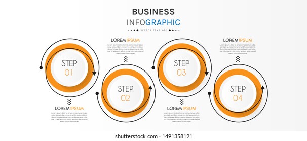 Presentation business infographic template with 4 options or steps. Can be used for workflow layout, diagram, business step options, banner, web design. Vector illustration.
