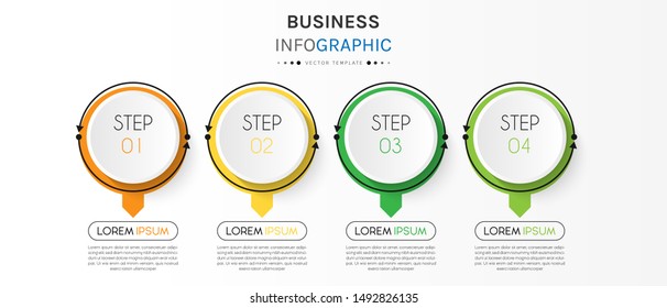 Presentation business infographic template with 4 options or steps. Can be used for workflow layout, diagram, business step options, banner, web design. Vector illustration.