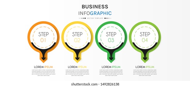 Presentation business infographic template with 4 options or steps. Can be used for workflow layout, diagram, business step options, banner, web design. Vector illustration.