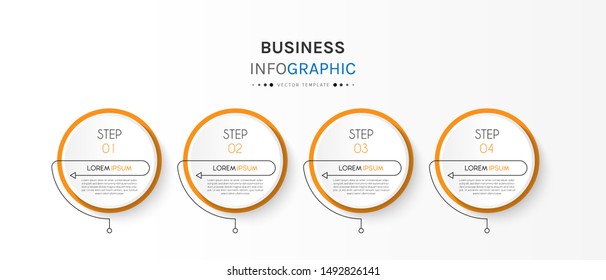 Presentation business infographic template with 4 options or steps. Can be used for workflow layout, diagram, business step options, banner, web design. Vector illustration.