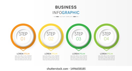 Presentation business infographic template with 4 options or steps. Can be used for workflow layout, diagram, business step options, banner, web design. Vector illustration.