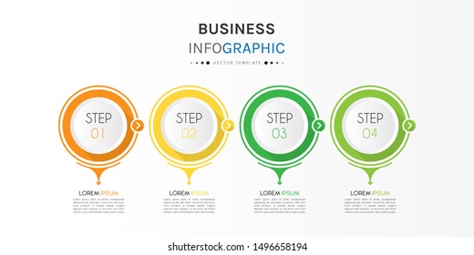Presentation business infographic template with 4 options or steps. Can be used for workflow layout, diagram, business step options, banner, web design. Vector illustration.