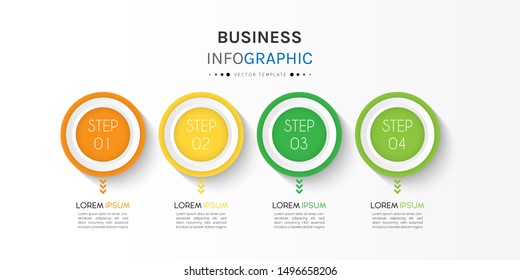 Presentation business infographic template with 4 options or steps. Can be used for workflow layout, diagram, business step options, banner, web design. Vector illustration.
