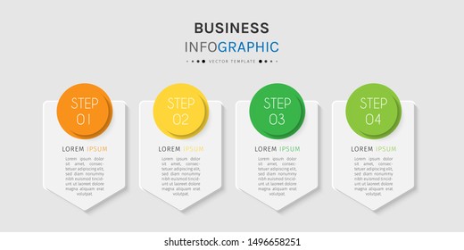 Presentation business infographic template with 4 options or steps. Can be used for workflow layout, diagram, business step options, banner, web design. Vector illustration.