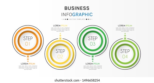 Presentation business infographic template with 4 options or steps. Can be used for workflow layout, diagram, business step options, banner, web design. Vector illustration.
