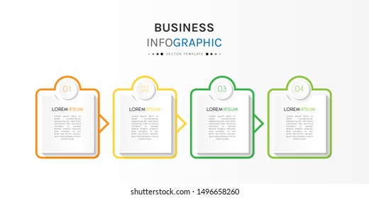 Presentation business infographic template with 4 options or steps. Can be used for workflow layout, diagram, business step options, banner, web design. Vector illustration.