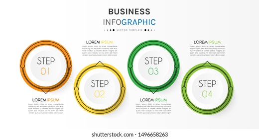 Presentation business infographic template with 4 options or steps. Can be used for workflow layout, diagram, business step options, banner, web design. Vector illustration.