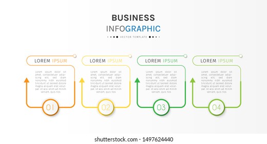 Presentation business infographic template with 4 options or steps. Can be used for workflow layout, diagram, business step options, banner, web design. Vector illustration.