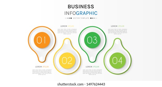Presentation business infographic template with 4 options or steps. Can be used for workflow layout, diagram, business step options, banner, web design. Vector illustration.