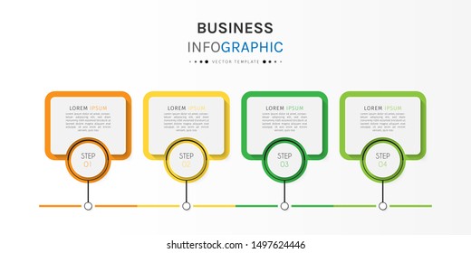 Presentation business infographic template with 4 options or steps. Can be used for workflow layout, diagram, business step options, banner, web design. Vector illustration.