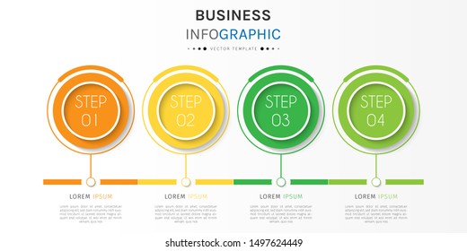 Presentation business infographic template with 4 options or steps. Can be used for workflow layout, diagram, business step options, banner, web design. Vector illustration.