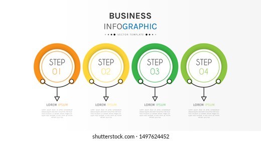 Presentation business infographic template with 4 options or steps. Can be used for workflow layout, diagram, business step options, banner, web design. Vector illustration.
