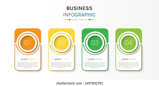Presentation business infographic template with 4 options or steps. Can be used for workflow layout, diagram, business step options, banner, web design. Vector illustration.