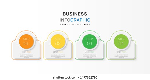 Presentation business infographic template with 4 options or steps. Can be used for workflow layout, diagram, business step options, banner, web design. Vector illustration.