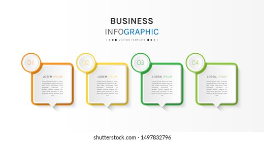 Presentation business infographic template with 4 options or steps. Can be used for workflow layout, diagram, business step options, banner, web design. Vector illustration.