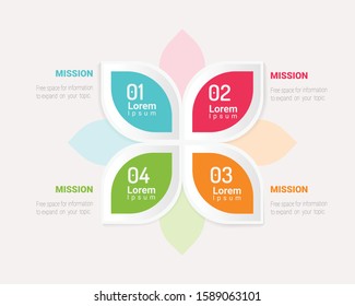 Presentation business infographic template with 4 options. Vector illustration.