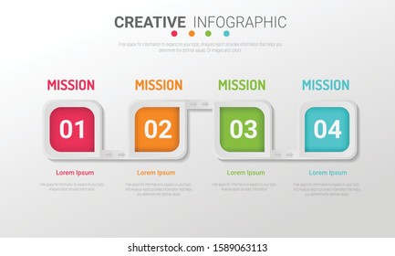 Presentation business infographic template with 4 options. Vector illustration.