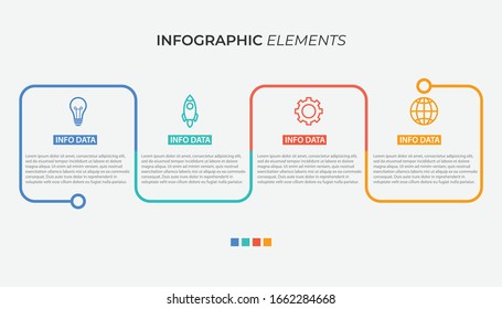 Plantilla informativa del negocio de presentación con 4 opciones