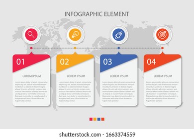 Presentation business infographic template with 4 options. Vector illustration.