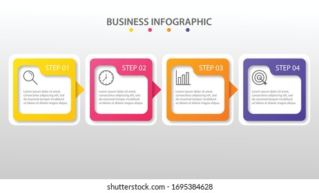Presentation business infographic template with 4 options. Vector illustration.