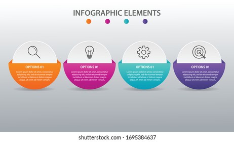 Presentation business infographic template with 4 options. Vector illustration.