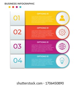 Presentation business infographic template with 4 options
