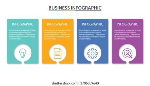Presentation business infographic template with 4 options. Vector illustration