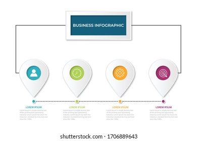 Presentation business infographic template with 4 options. Vector illustration
