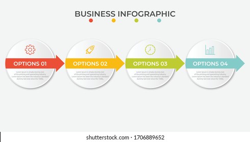 Plantilla informativa del negocio de presentación con 4 opciones