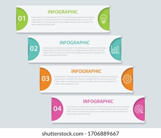 Presentation business infographic template with 4 options. Vector illustration
