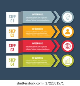 Presentation business infographic template with 4 options. Vector illustration.